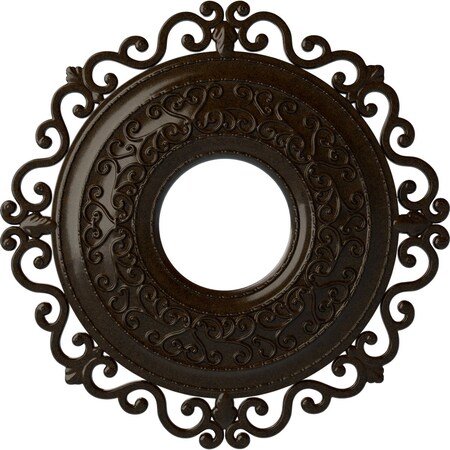 Ekena Millwork Orrington Ceiling Medallion (Fits Canopies up to 6 1/4"), 22"OD x 6 1/4"ID x 1 3/4"P, Bronze CM22ORBZS